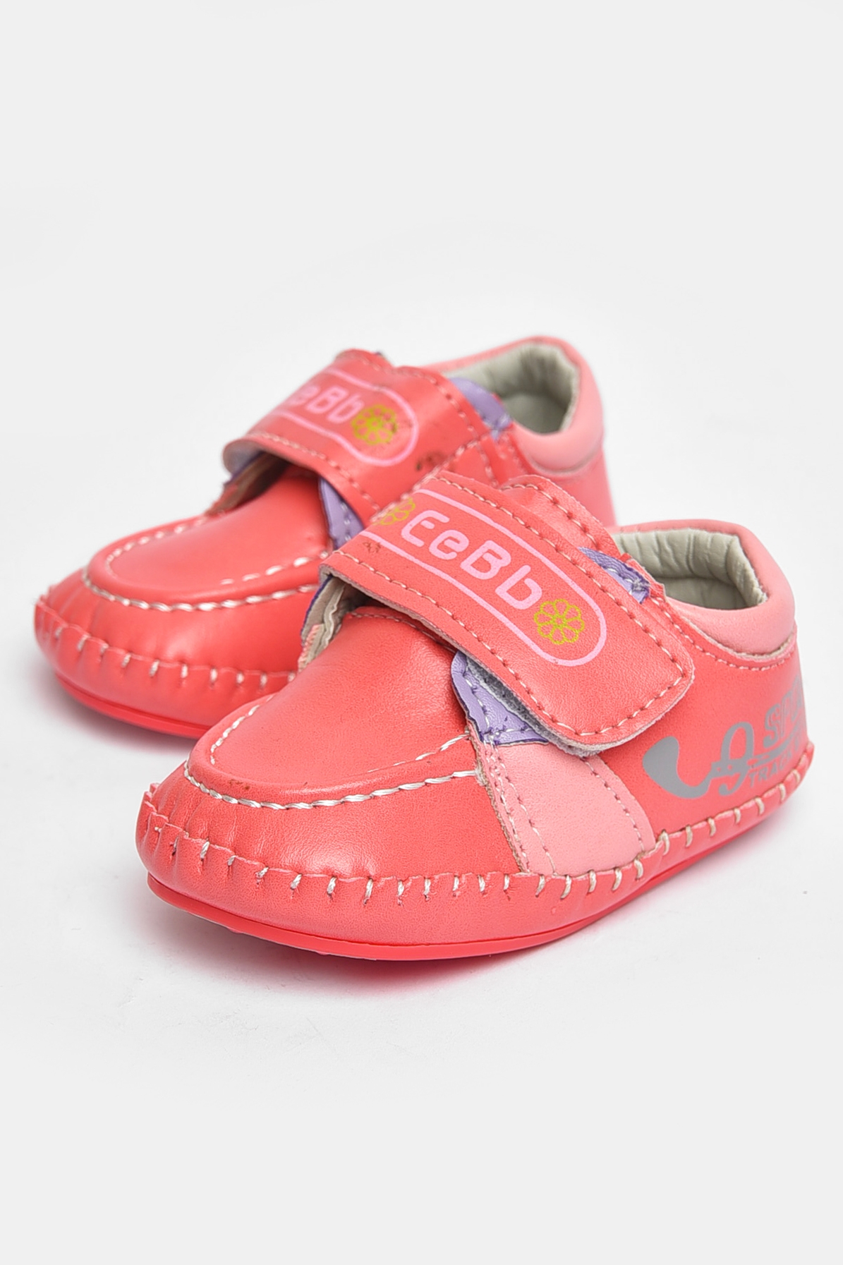 Фото товару Пінетки дитячі для дівчинки темно-рожевого кольору №2