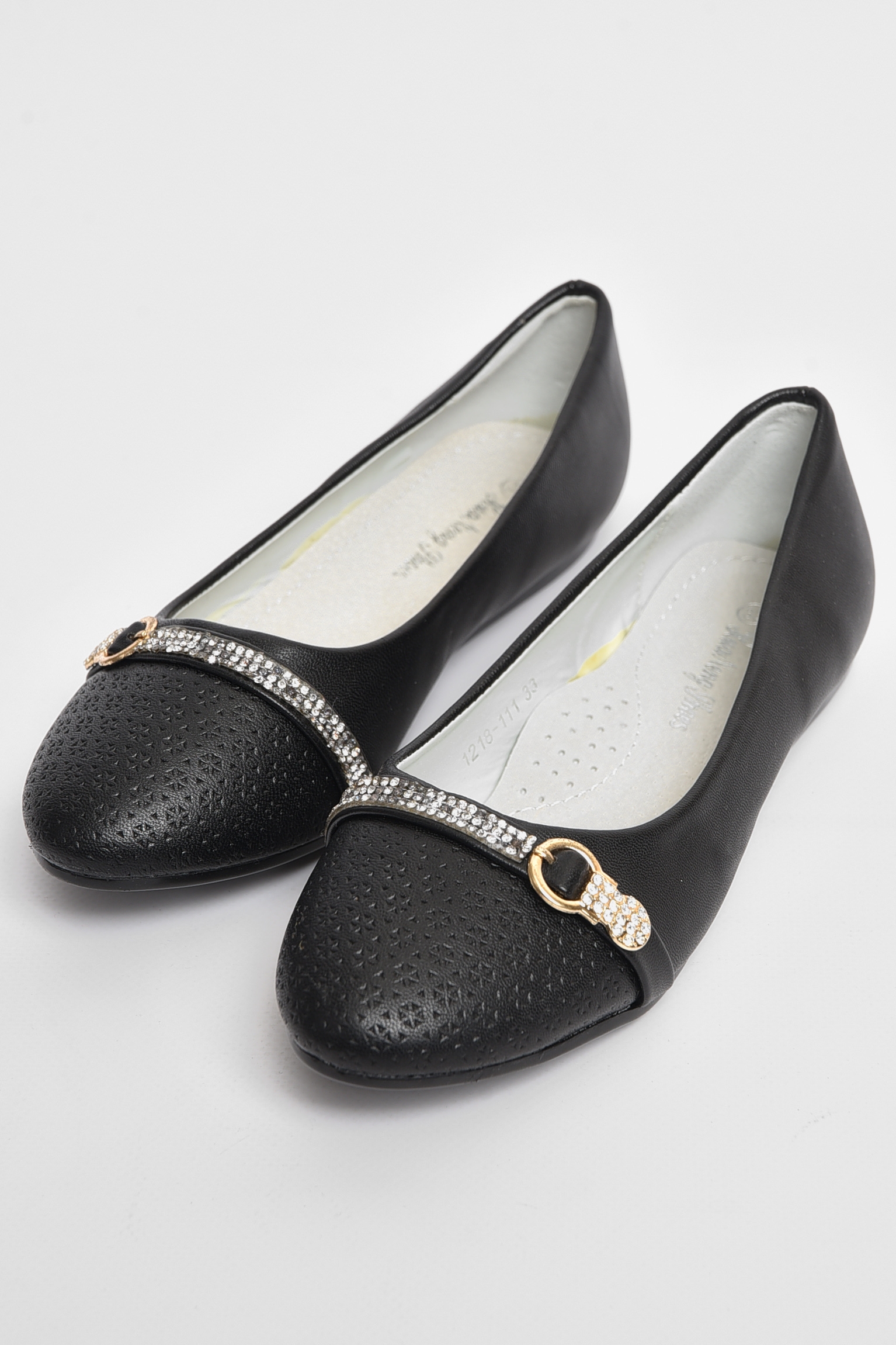 Фото товару Балетки дитячі для дівчинки чорного кольору №2