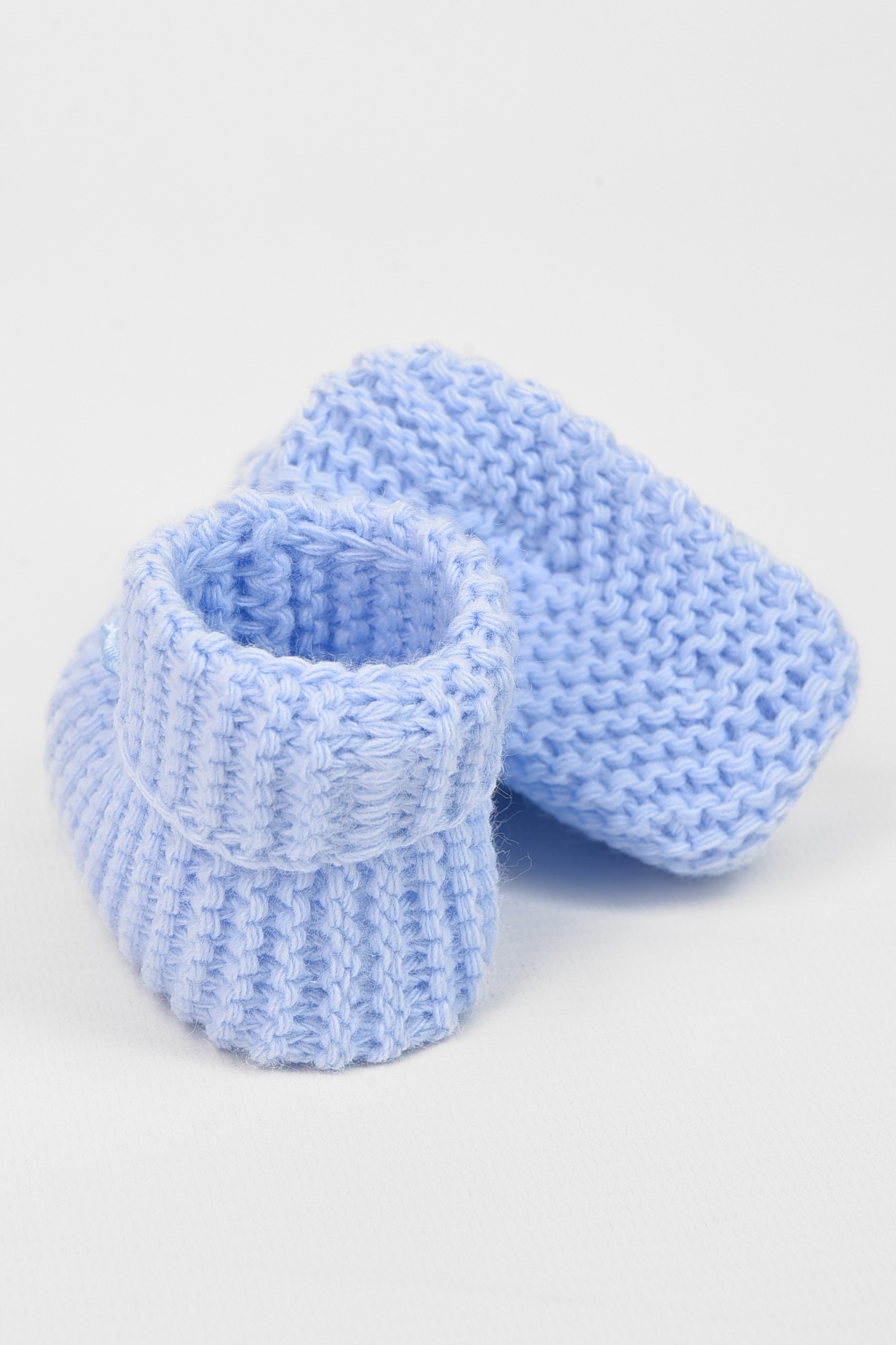 Фото товару Пінетки дитячі в'язані блакитного кольору №1