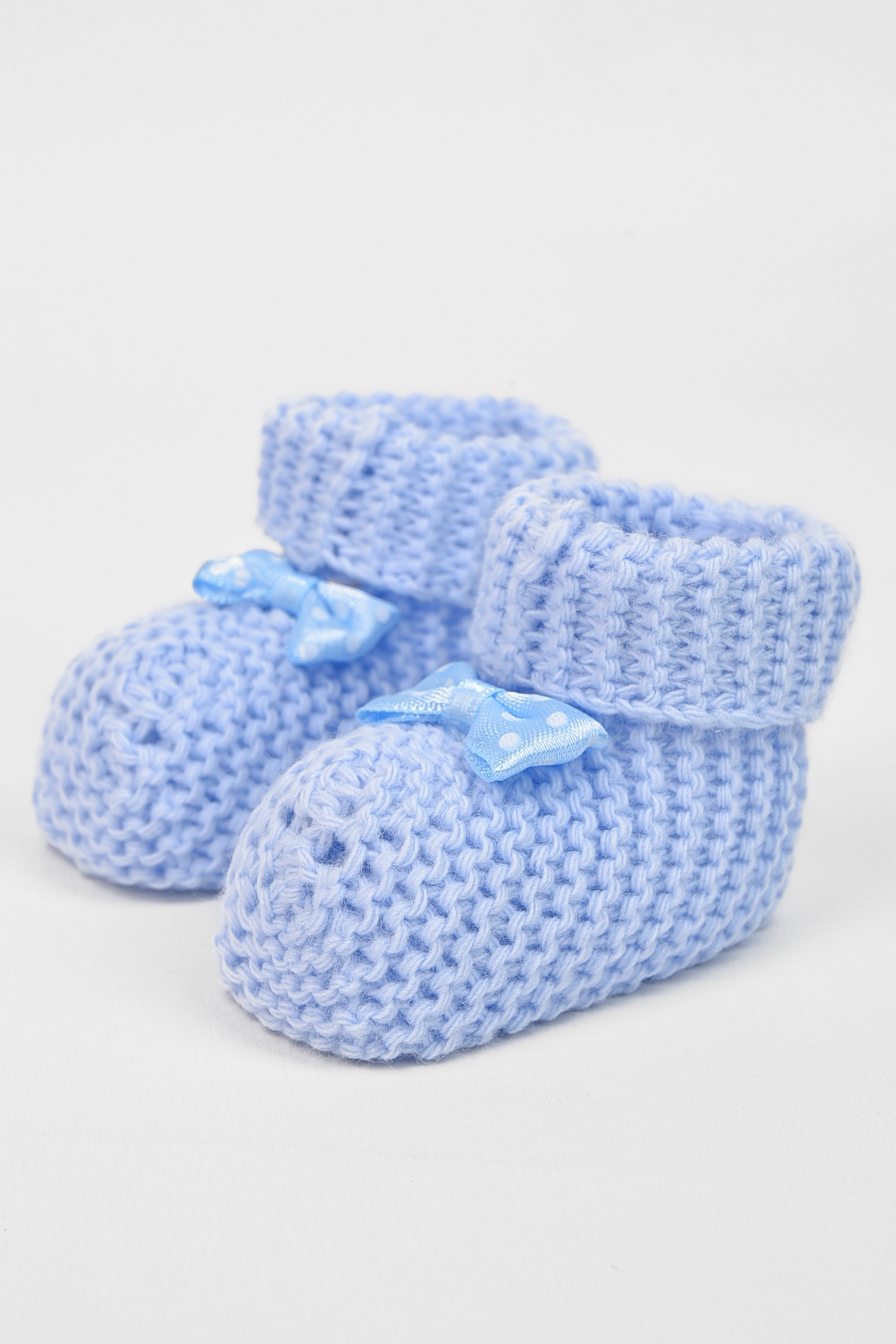 Фото товару Пінетки дитячі в'язані блакитного кольору №2