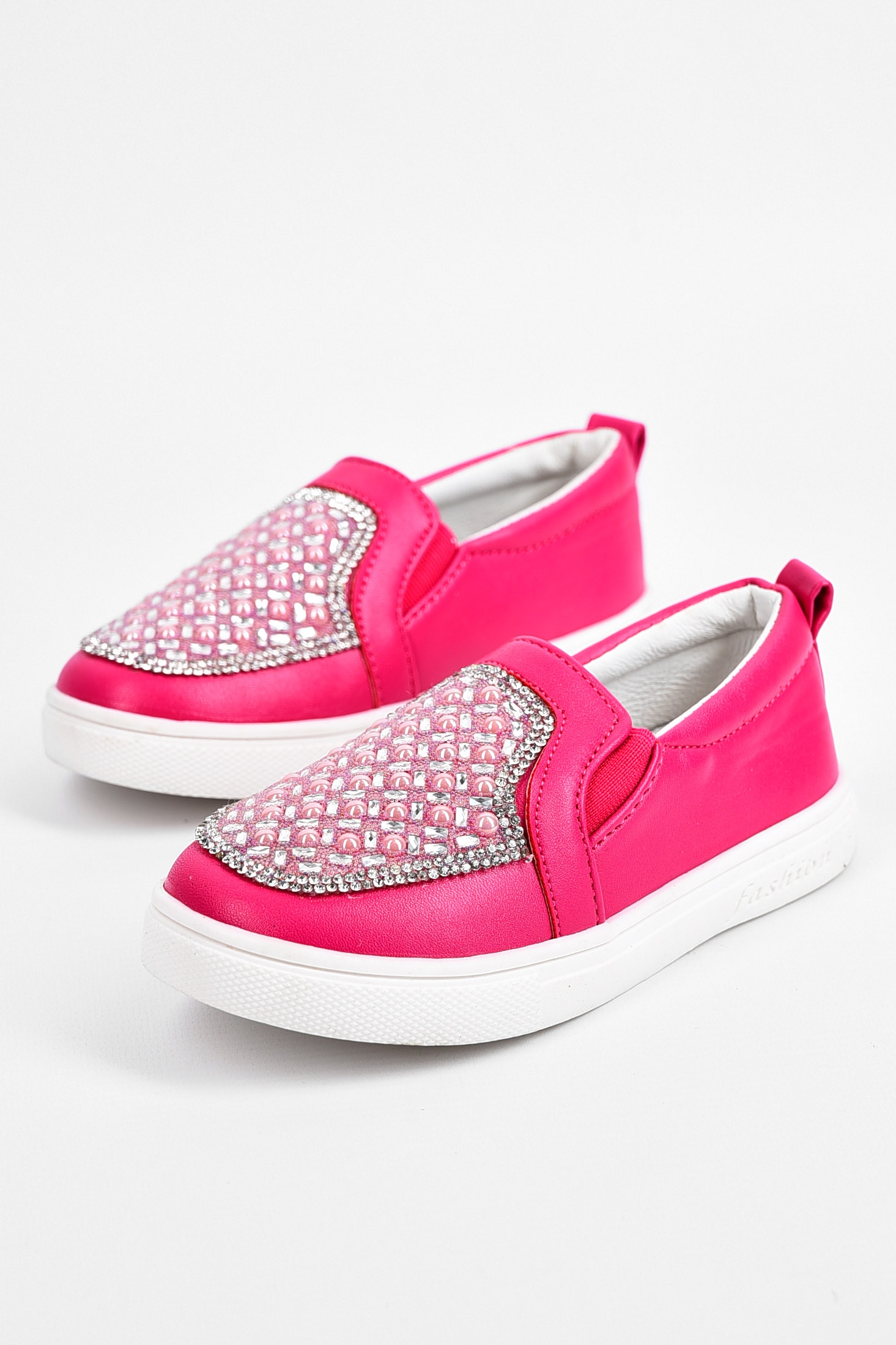 Фото товару Мокасини дитячі для дівчинки рожевого кольору без застібки №2