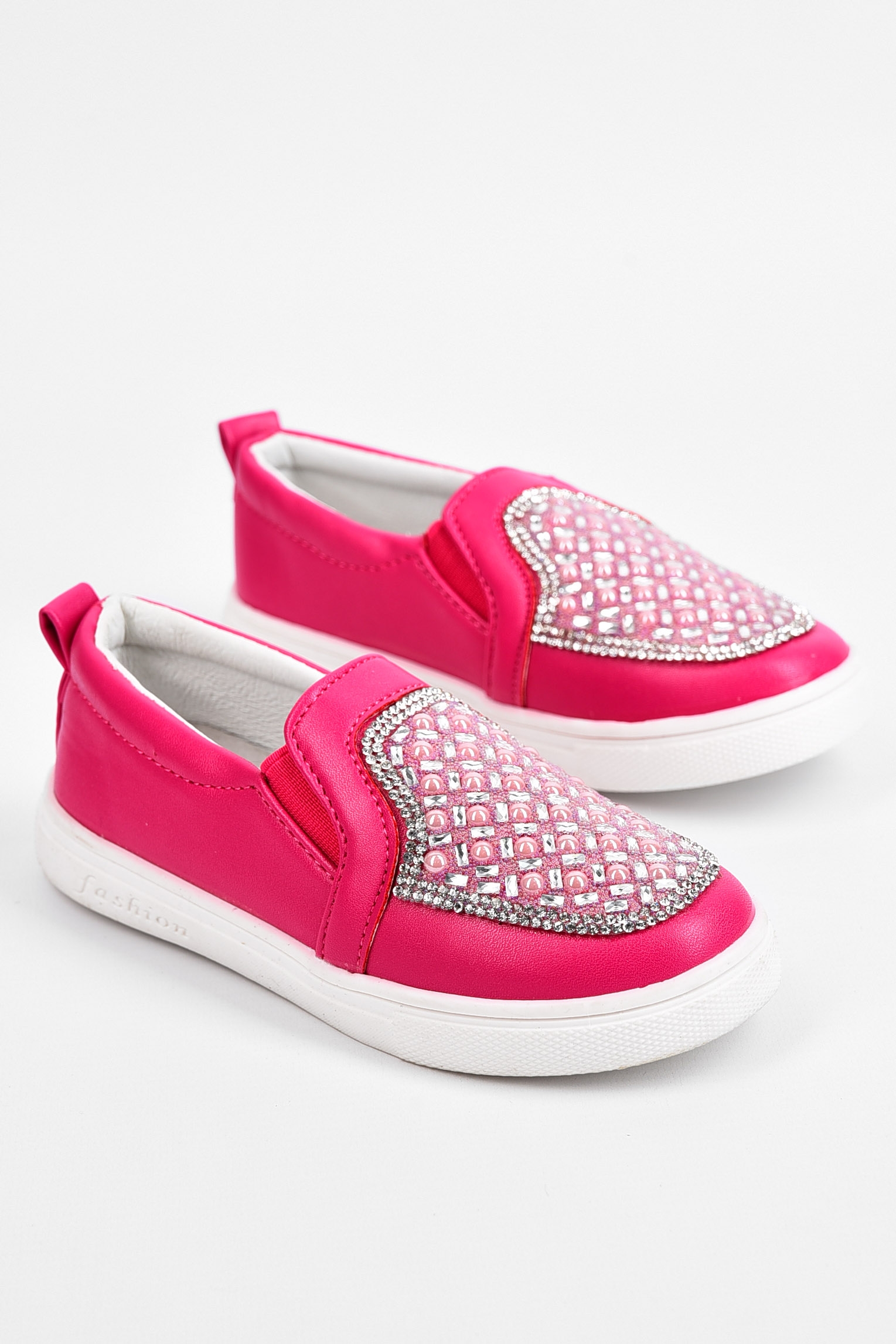 Фото товару Мокасини дитячі для дівчинки рожевого кольору без застібки №3