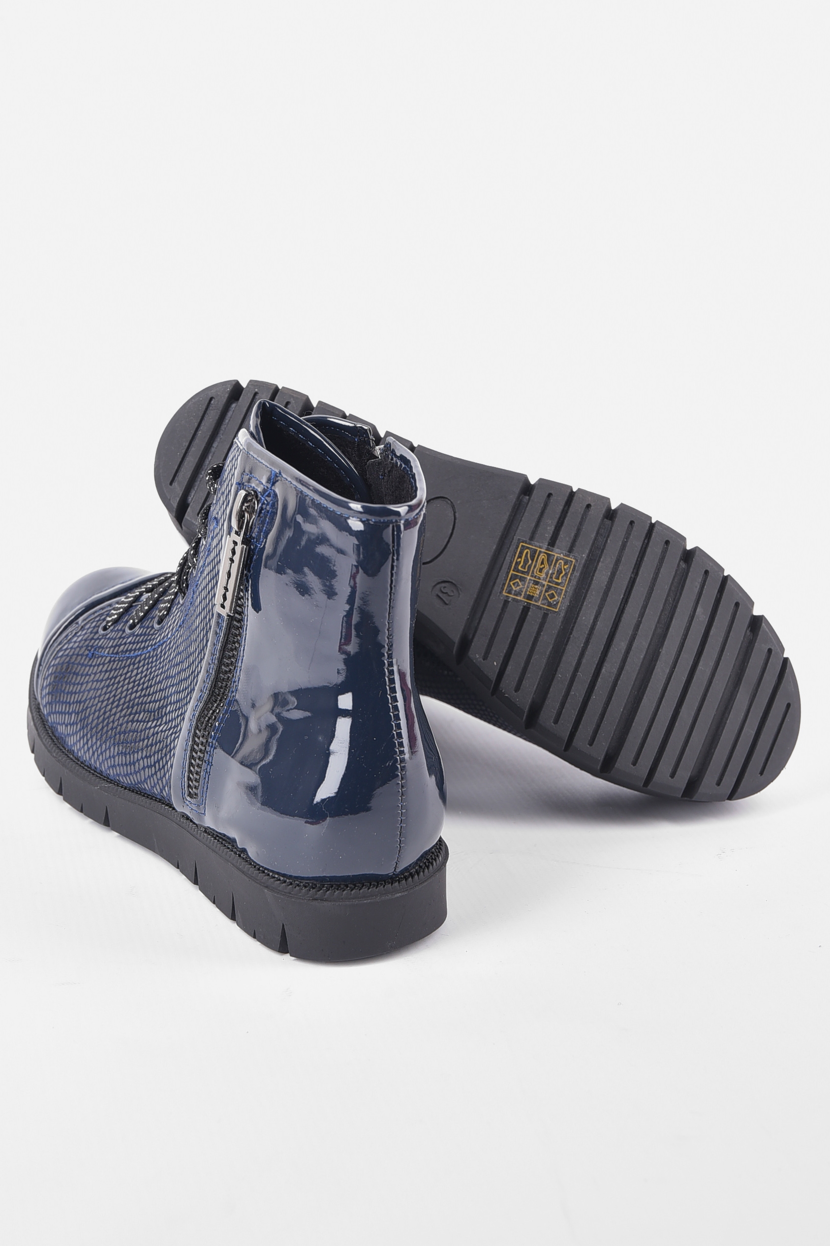 Фото товару Черевики дитячі демісезон темно-синього кольору на шнурівці №3