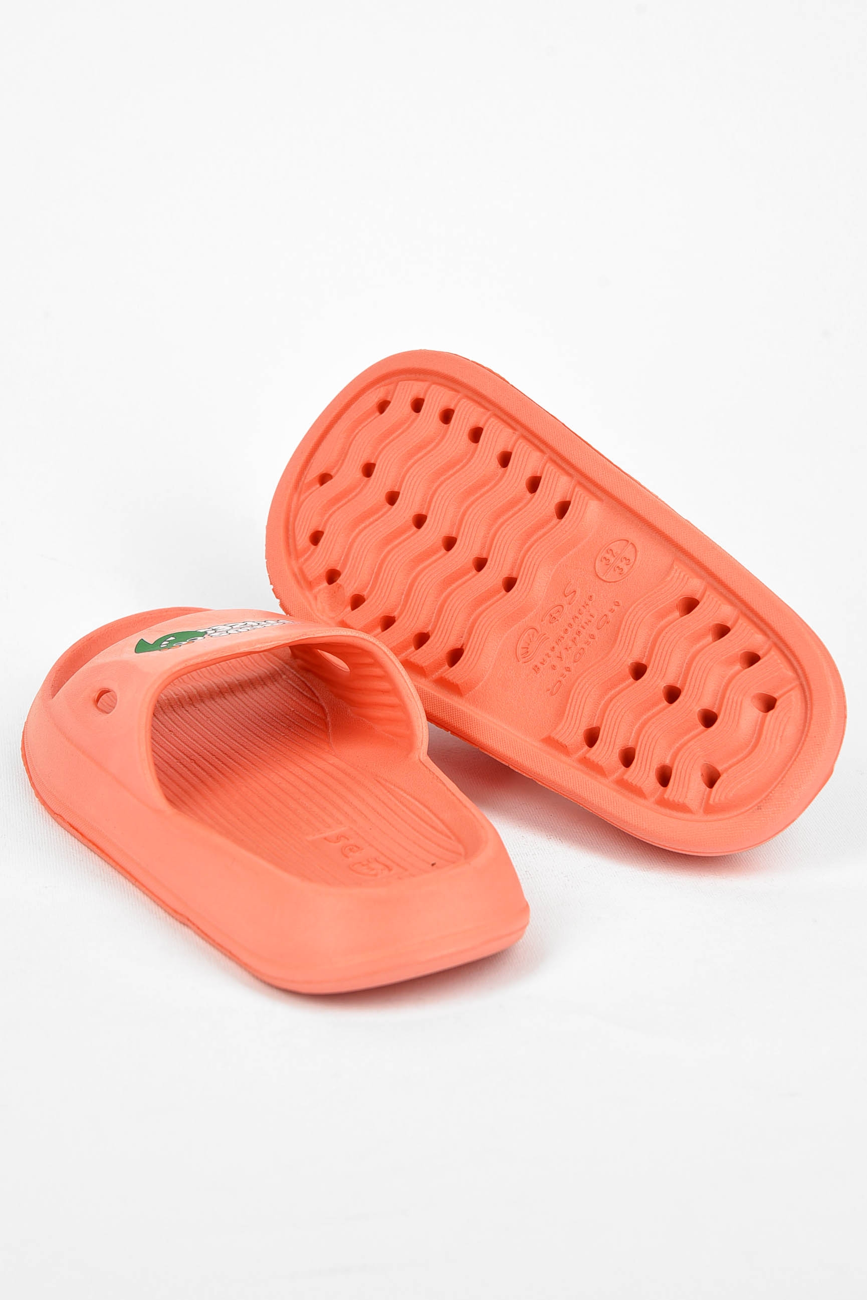 Фото товару Шльопанці дитячі для дівчинки піна помаранчевого кольору №2