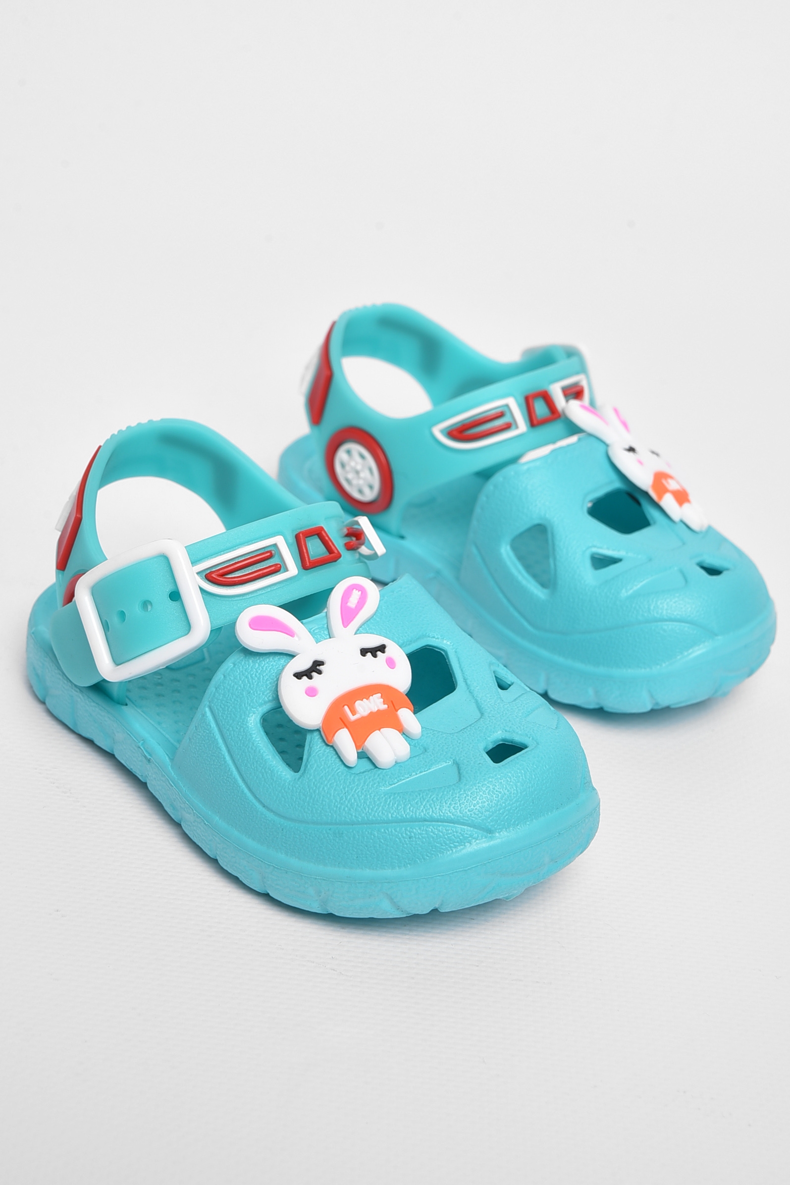 Фото товару Сандалі дитячі піна для дівчинки бірюзового кольору №2