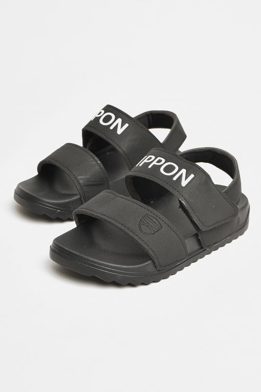 Фото товару Сандалі дитячі чорного кольору на ліпучці