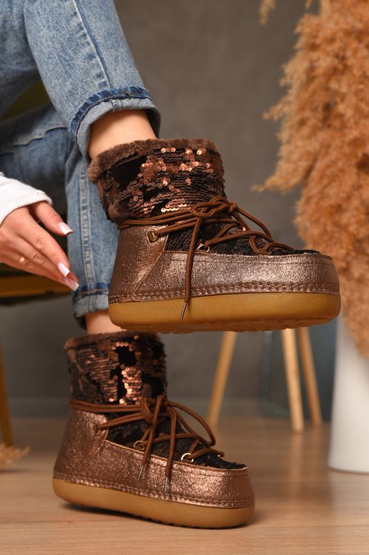 Фото товару Уггі жіночі на хутрі коричневого кольору №3 thumbnail