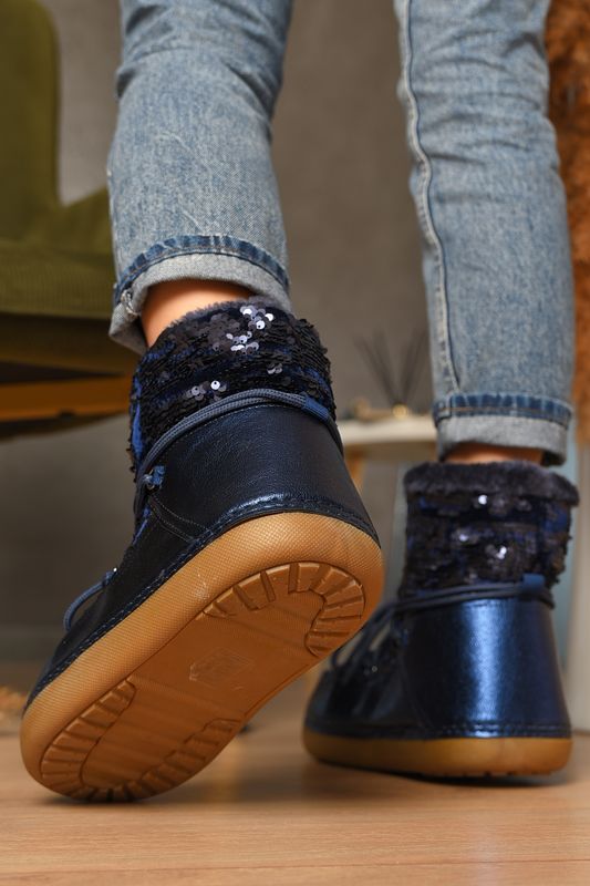 Фото товару Уггі жіночі на хутрі синього кольору №2 thumbnail