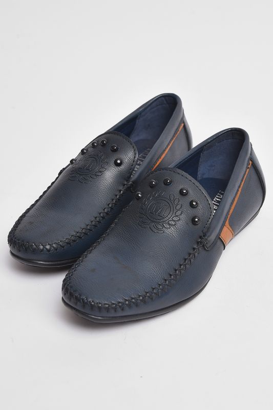 Фото товару Туфлі підліткові для хлопчика темно-синього кольору