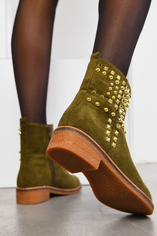 Фото товару Напівчоботи жіночі демісезонні темно-зеленого кольору №3 thumbnail