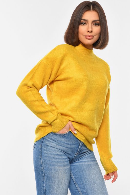 Фото товару Светр жіночий напівбатальний гірчичного кольору