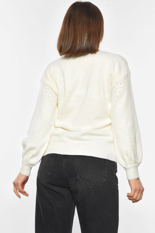Фото товару Светр жіночий молочного кольору №3 thumbnail