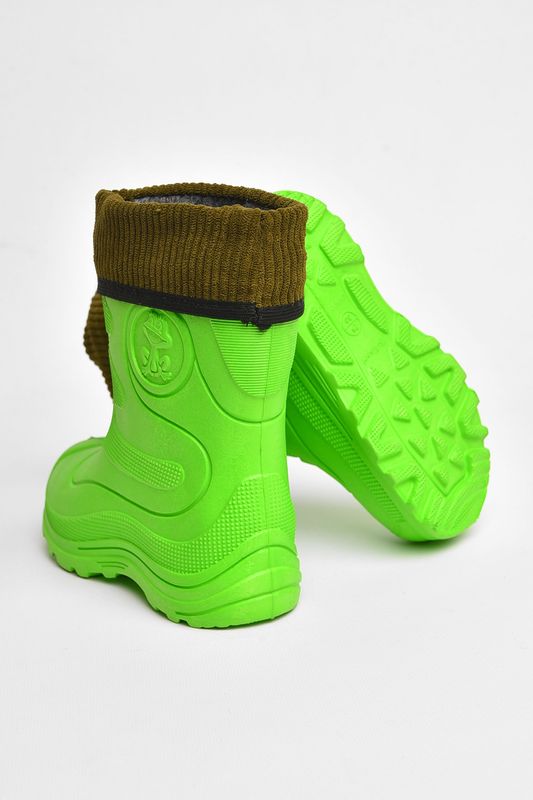 Фото товару Чоботи піна дитячі зеленого кольору зі з`ємною шкарпеткою