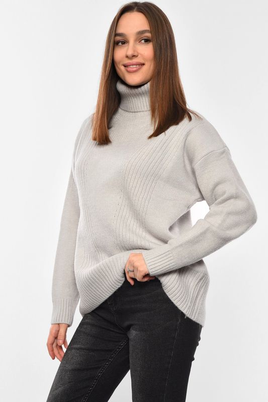 Фото товару Светр жіночий ангора напівбатальний сірого кольору