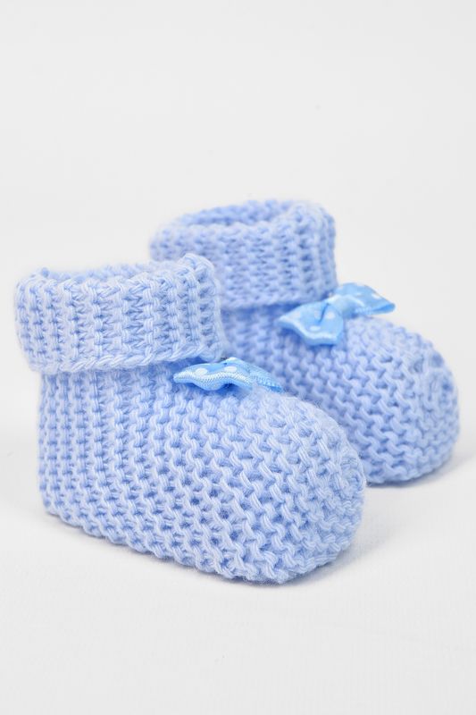 Фото товару Пінетки дитячі в'язані блакитного кольору №3 thumbnail