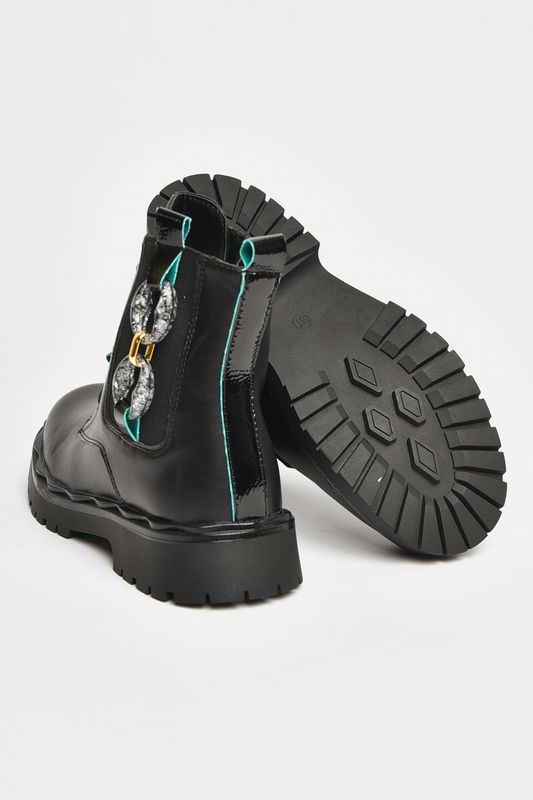 Фото товару Черевики дитячі для дівчинки чорного кольору зимові