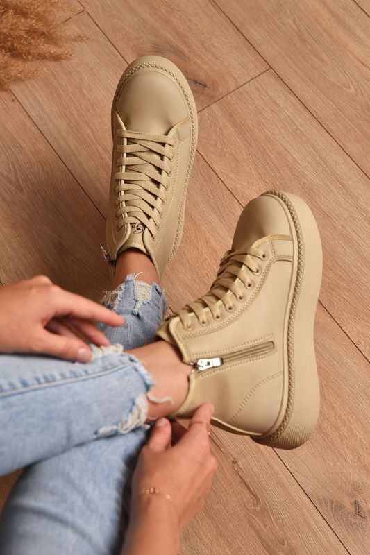 Фото товару Черевики жіночі демісезонні бежевого кольору