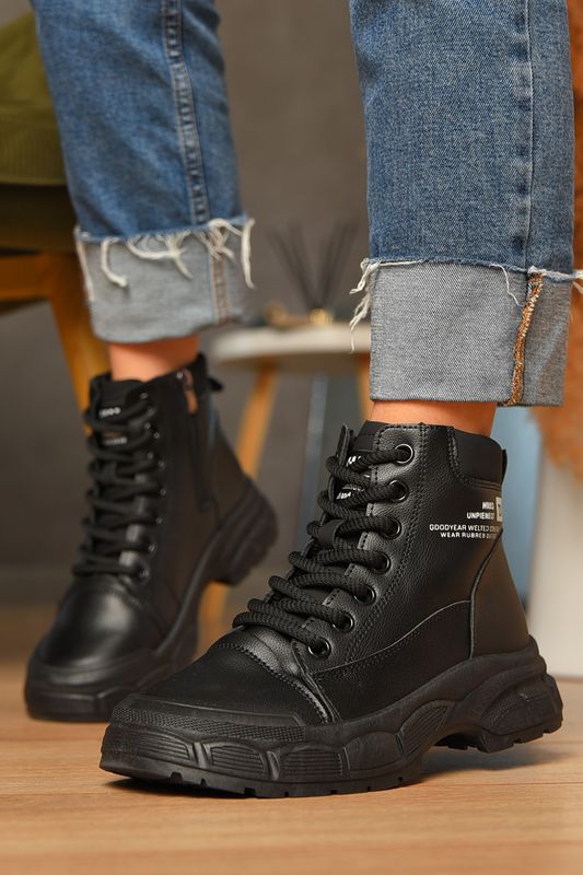 Фото товару Черевики жіночі єврозима чорного кольору №2 thumbnail