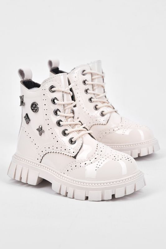 Фото товару Черевики дитячі для дівчинки демісезонні молочного кольору №2 thumbnail