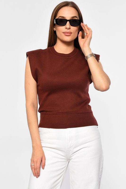 Фото товару Жилет трикотажний жіночий бордового кольору