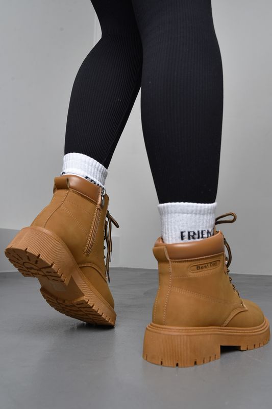 Фото товару Черевики жіночі демісезонні світло-коричневого кольору №6 thumbnail