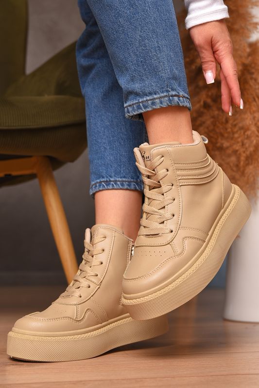 Фото товару Черевики жіночі демісезонні бежевого кольору №1 thumbnail