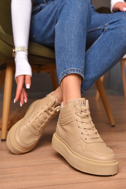 Фото товару Черевики жіночі демісезонні бежевого кольору №3 thumbnail