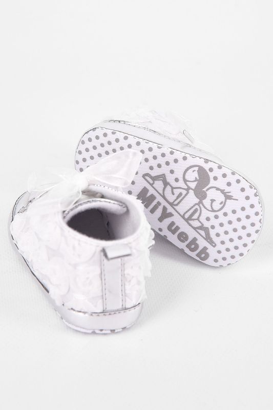 Фото товару Пінетки дитячі для дівчинки срібного кольору №3 thumbnail