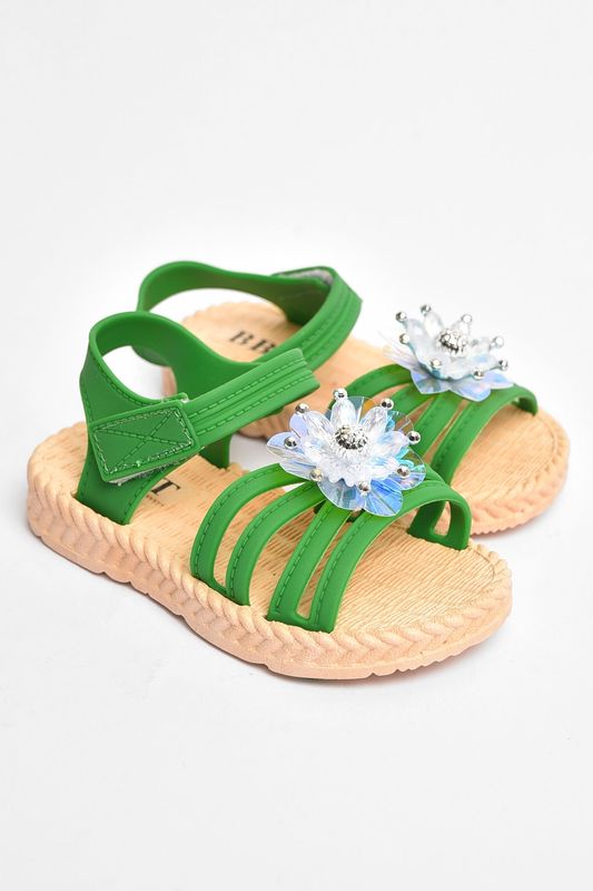 Фото товару Босоніжки дитячі силіконові зеленого кольору