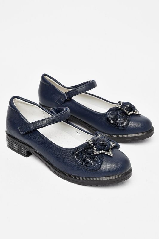 Фото товару Туфлі дитячі для дівчинки темно-синього кольору №3 thumbnail