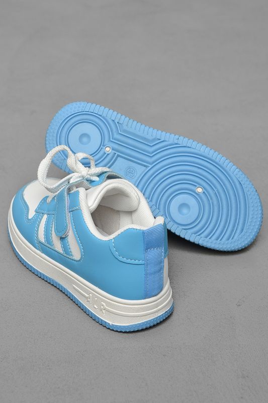 Фото товару Кросівки дитячі блакитного кольору на шнурівці №2 thumbnail