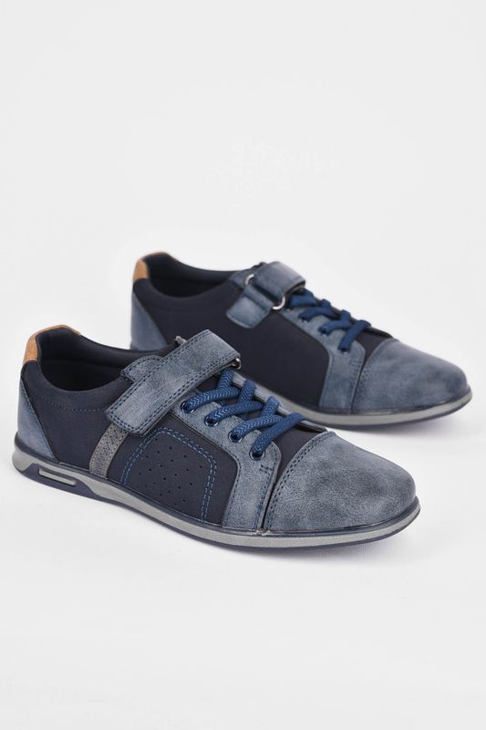 Фото товару Туфлі дитячі для хлопчика темно-синього кольору