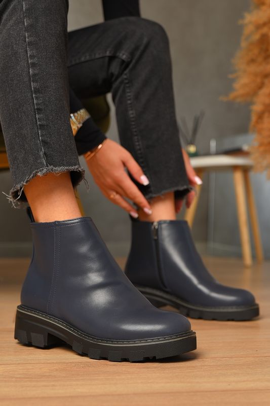 Фото товару Черевики жіночі демісезонні темно-синього кольору №2 thumbnail