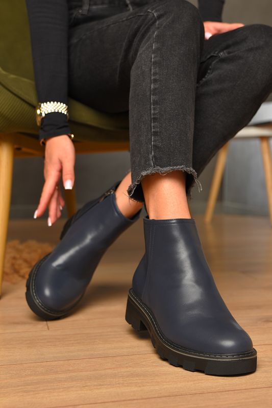 Фото товару Черевики жіночі демісезонні темно-синього кольору №3 thumbnail