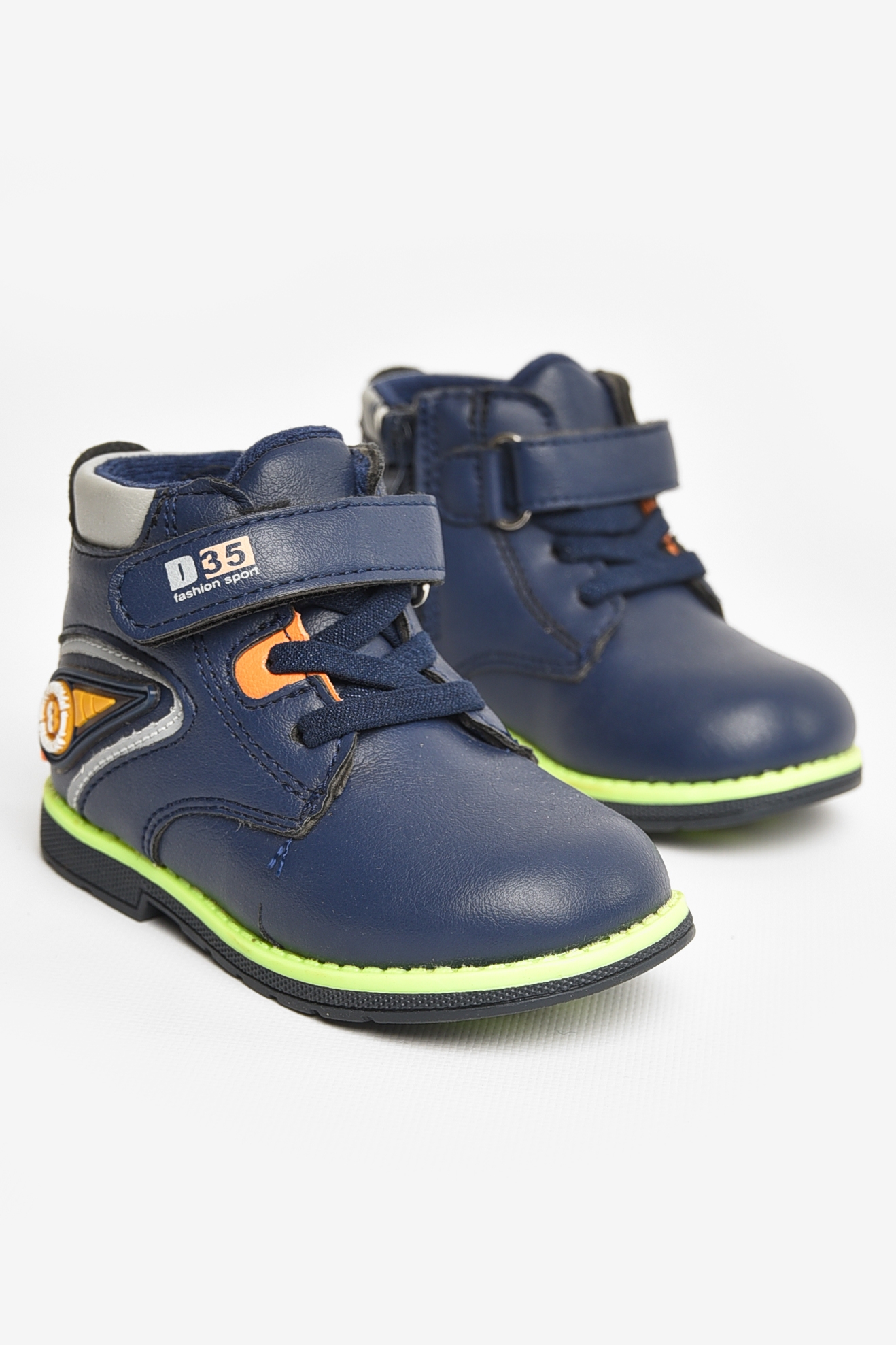 Фото товару Черевики дитячі демісезон синього кольору на флісі №3