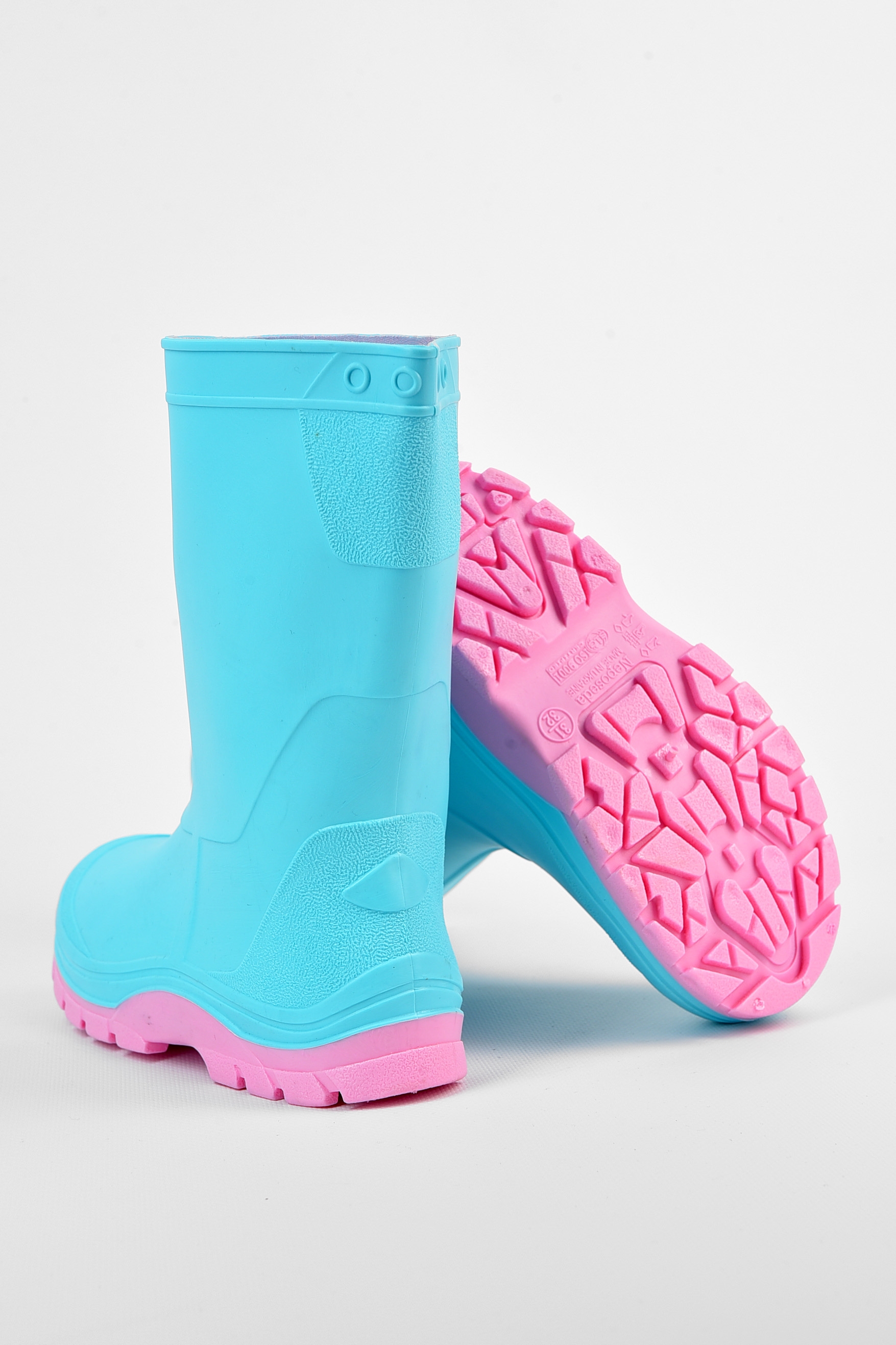 Фото товару Чоботи гумові дитячі блакитного кольору №2