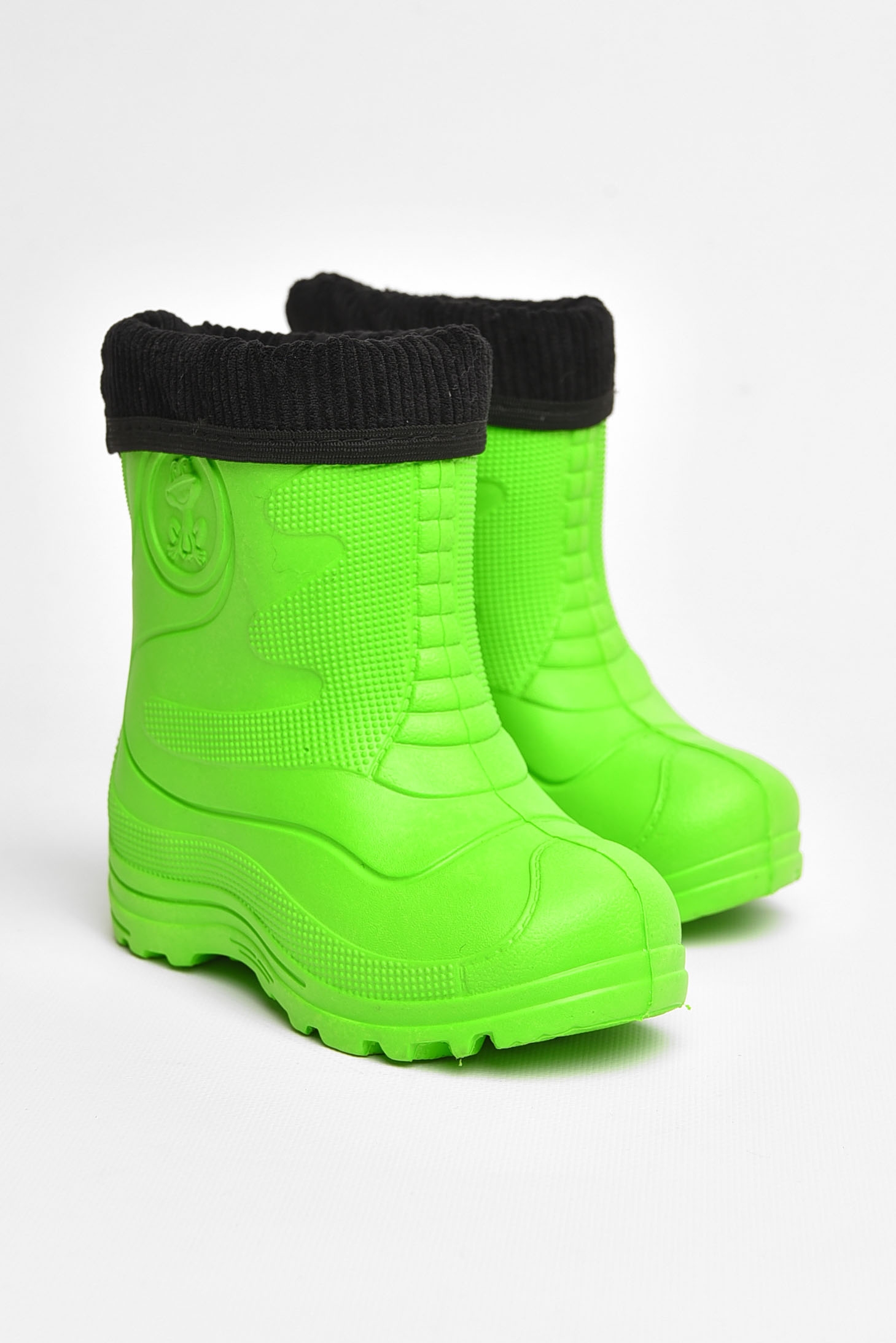 Фото товару Чоботи піна дитячі зеленого кольору зі з`ємною шкарпеткою №1