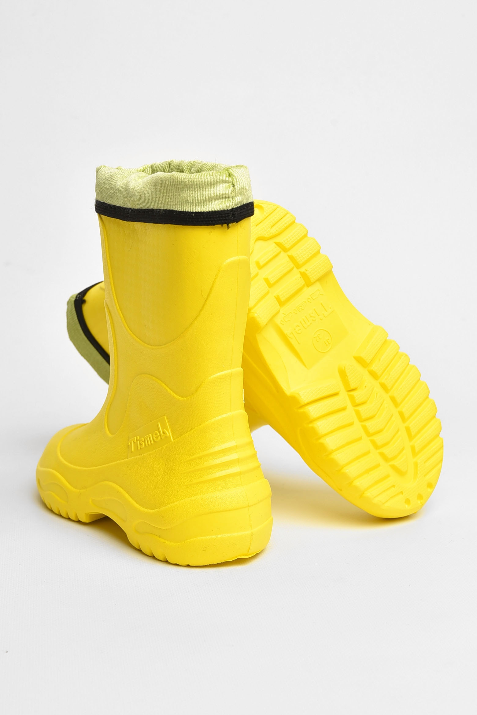 Фото товару Чоботи піна дитячі для підлітка жовтого кольору зі з`ємною шкарпеткою №3