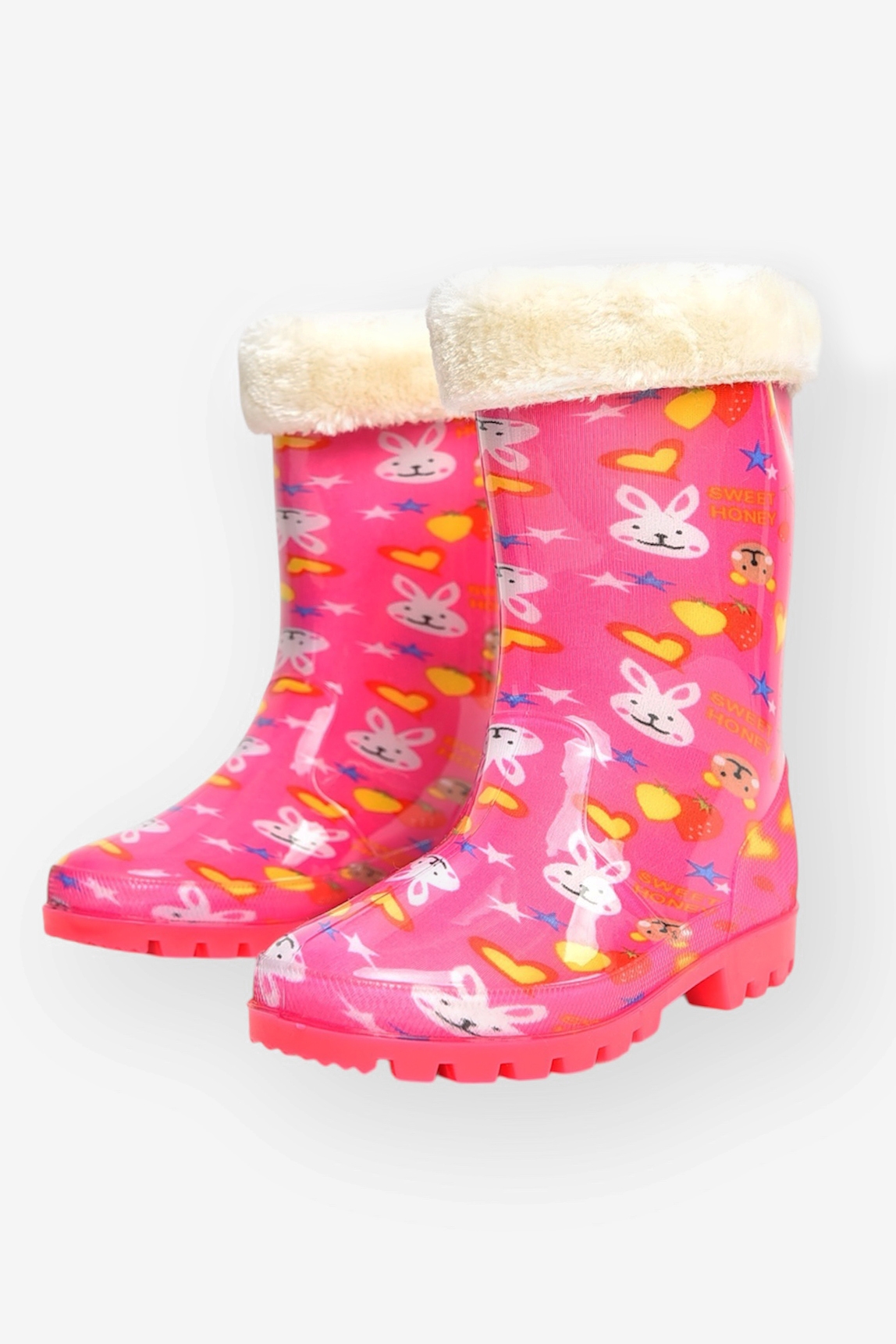 Фото товару Чоботи резинові для дівчинки бузкового кольору зі зйомним утеплювачем №2