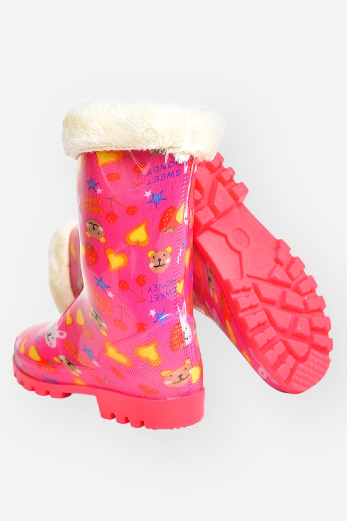 Фото товару Чоботи резинові для дівчинки бузкового кольору зі зйомним утеплювачем №3