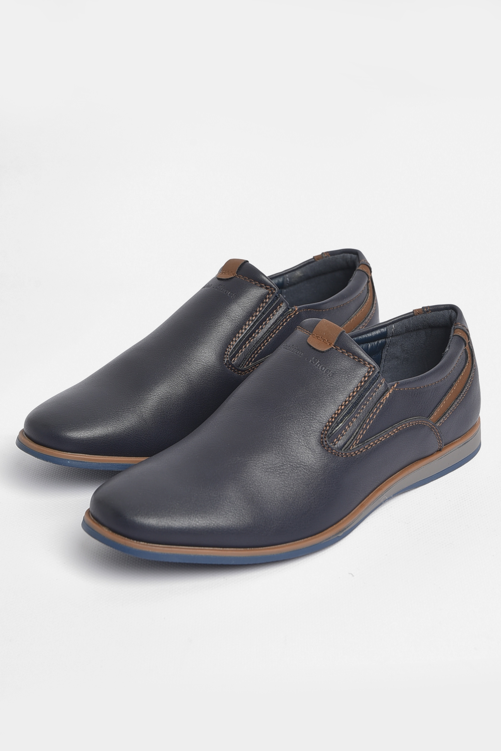 Фото товару Туфлі підліткові для хлопчика темно-синього кольору №1